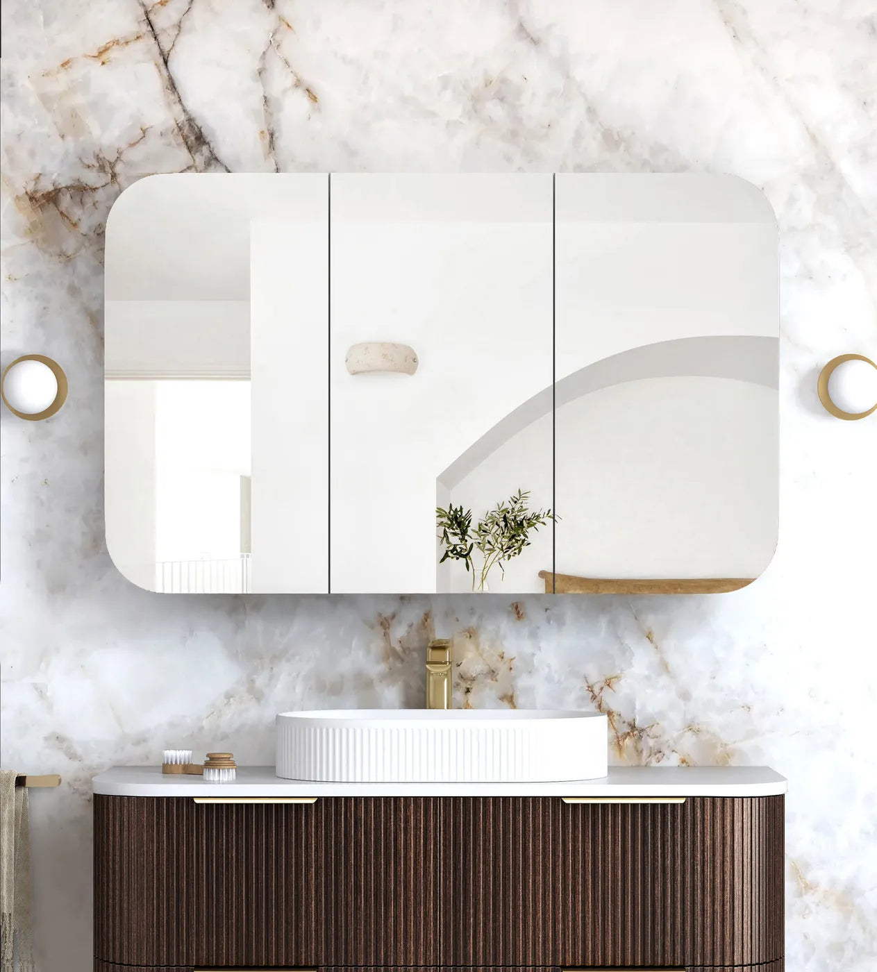 Otti Newport 1200mm Sable Walnut Shaving Cabinet