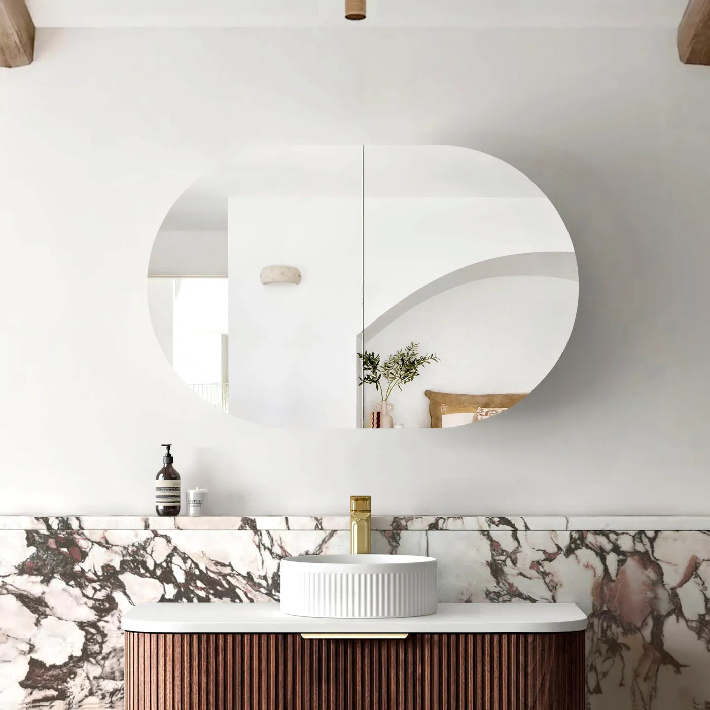 Otti Bondi 900x600mm Sable Walnut Shaving Cabinet