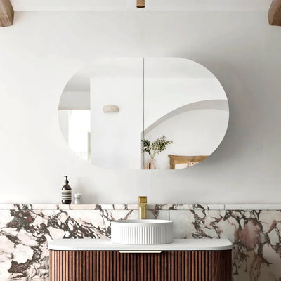 Otti Bondi 900x600mm Sable Walnut Shaving Cabinet
