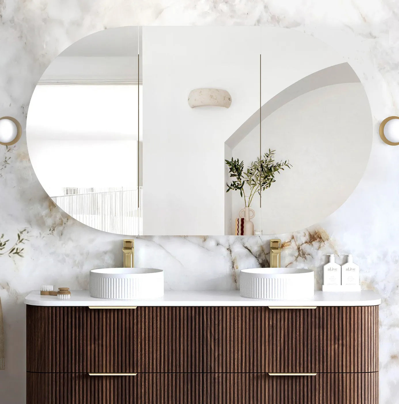 Otti Bondi 1500mm Sable Walnut Shaving Cabinet