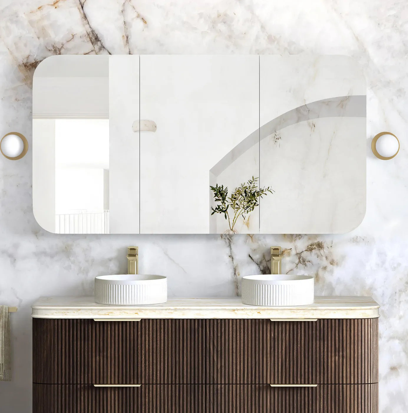 Otti Newport 1500mm Sable Walnut Shaving Cabinet
