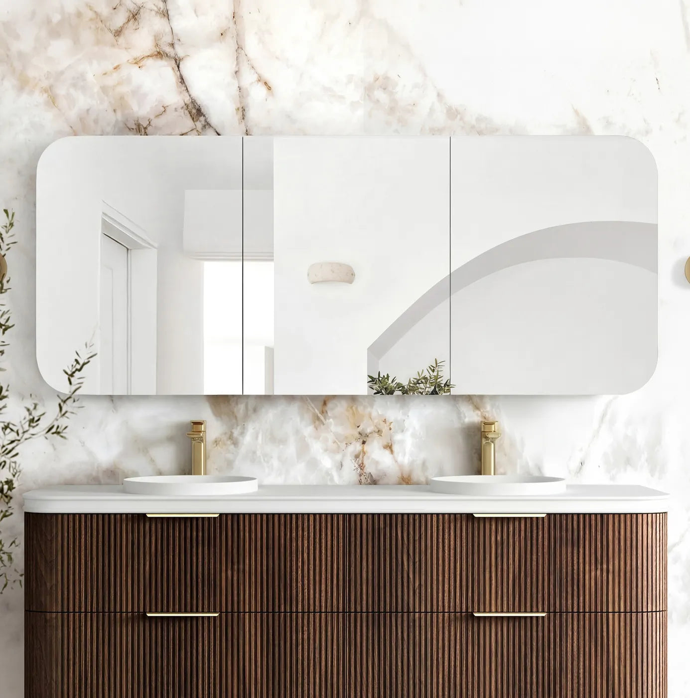 Otti Newport 1800mm Sable Walnut Shaving Cabinet