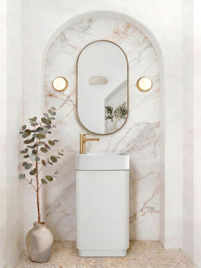 Otti Maxi Space Saver 450 Curved Floor Standing Vanity Matte White