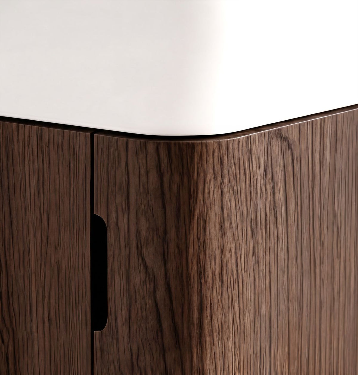 Otti Maxi Space Saver 450 Curved Floor Standing Vanity Sable Walnut