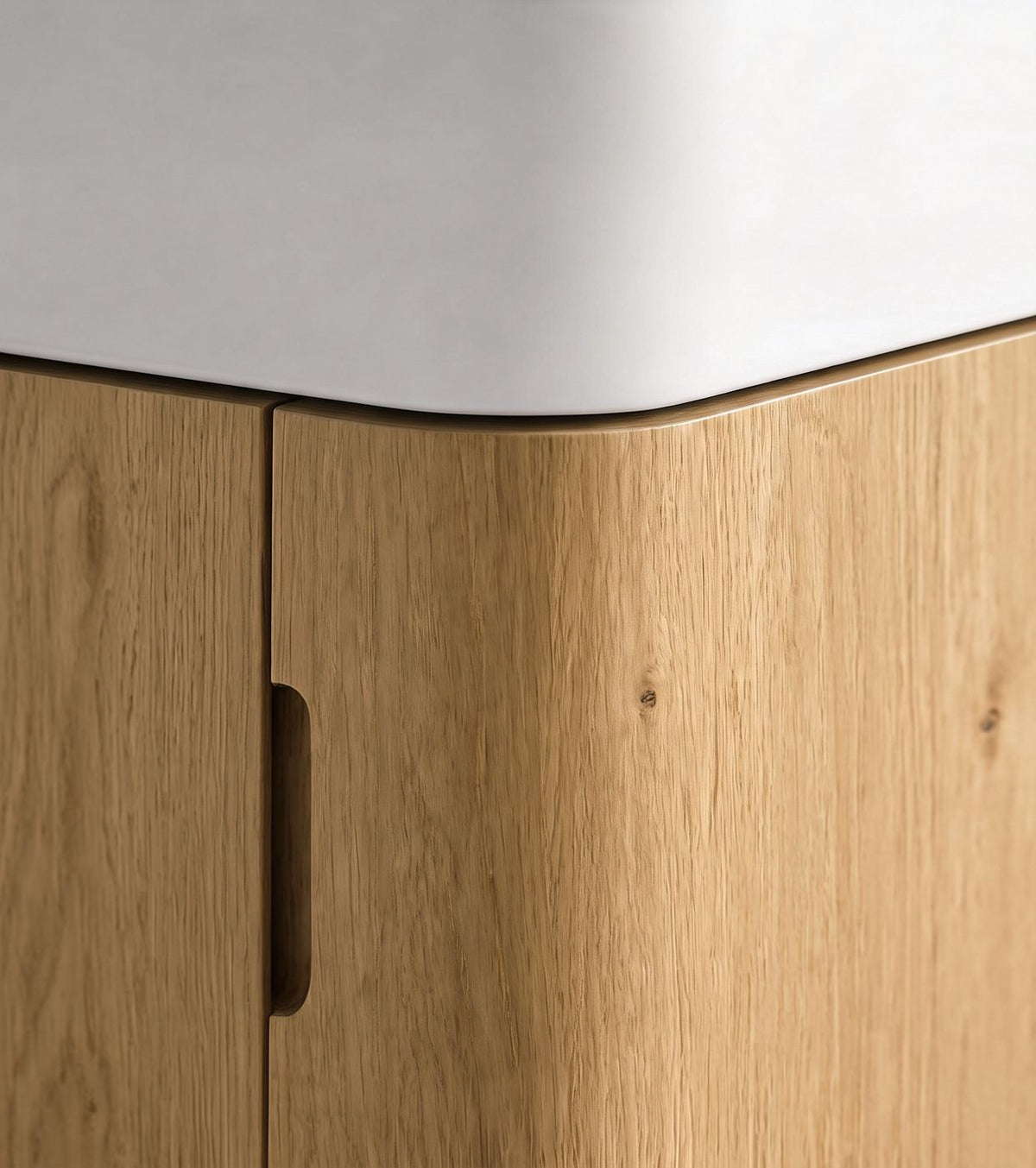 Otti Maxi Space Saver 450 Curved Floor Standing Vanity Woodland Oak