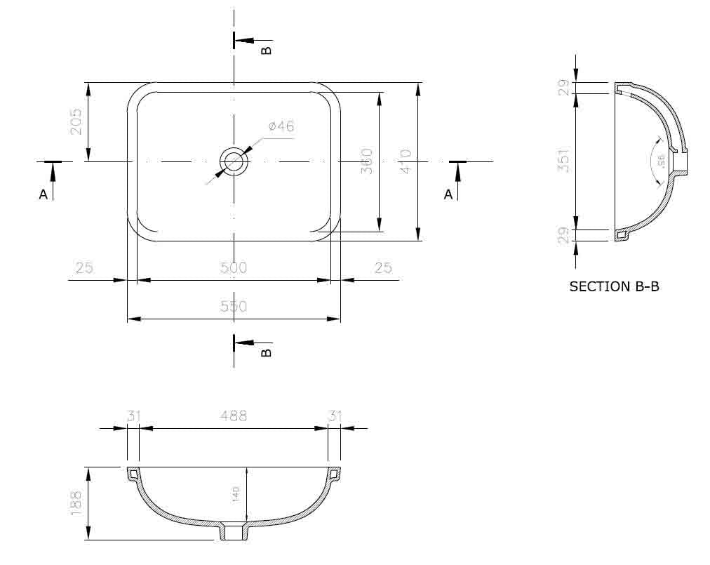 Fino Under Counter Basin Matte White