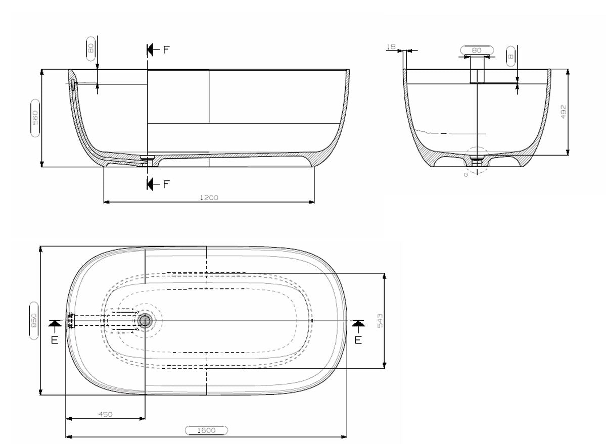 Domus Living Fiume Cristalplant Freestanding Bath