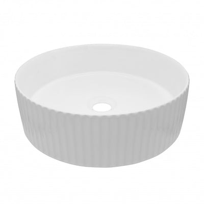 Fluut 400 Round Above Counter Basin White Gloss