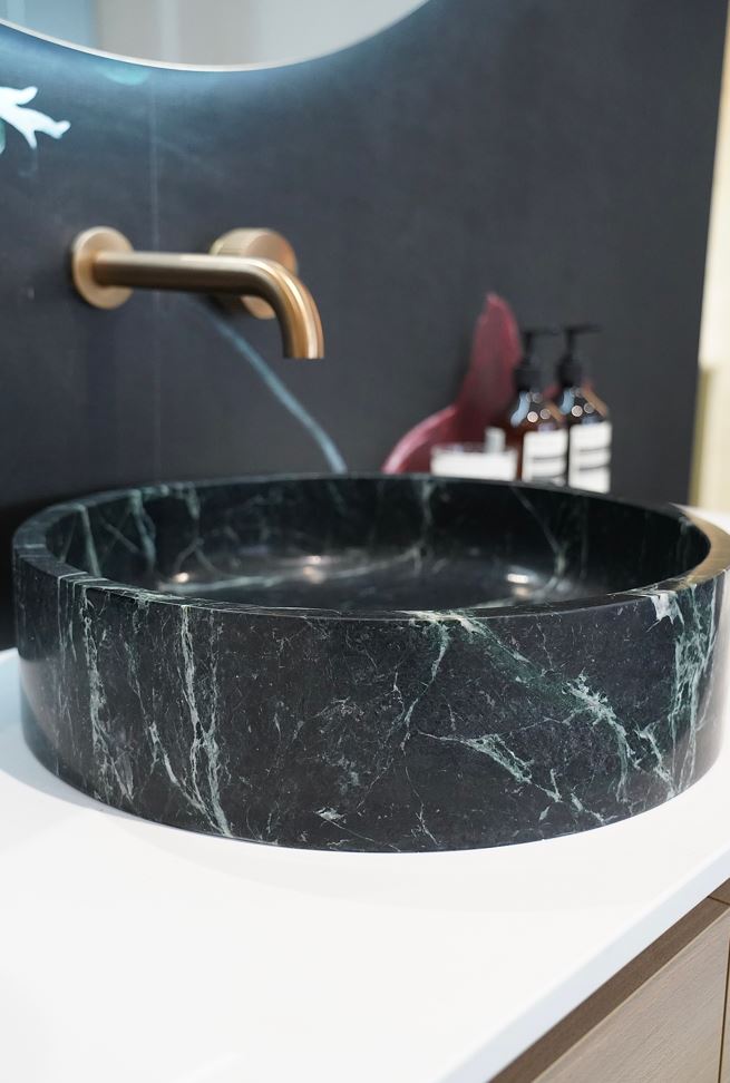 Zen Big Flower Green Marble Basin