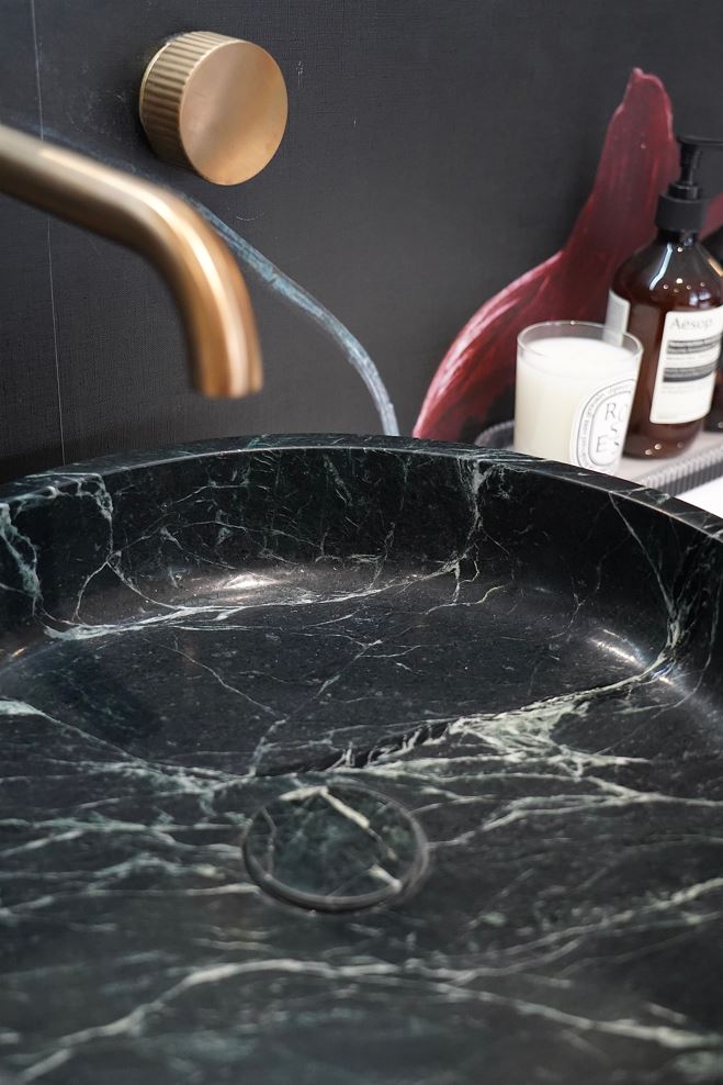 Zen Big Flower Green Marble Basin