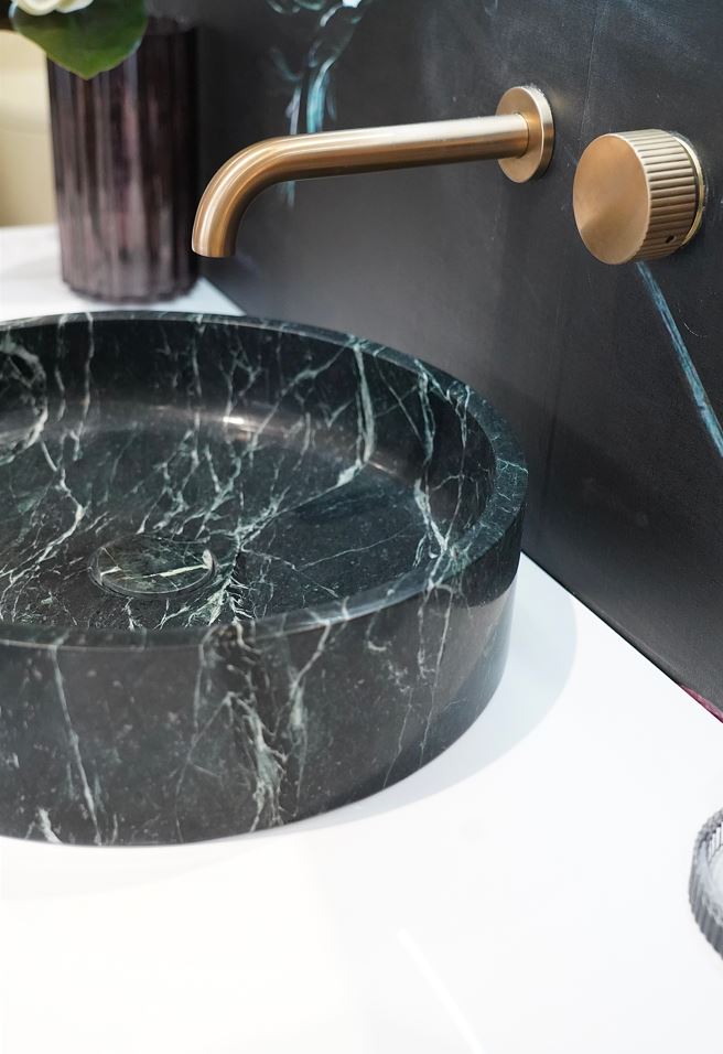 Zen Big Flower Green Marble Basin