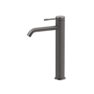 Bella Vista Mica Fluted Tall Basin Mixer - Gunmetal