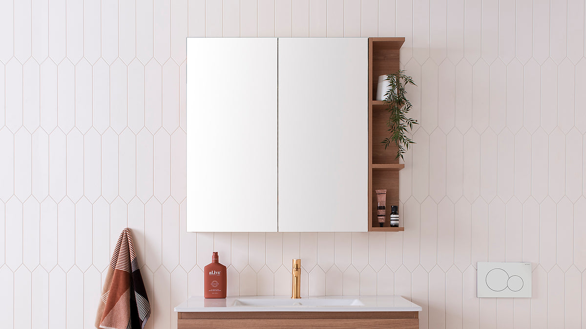 ADP Glacier Shelf Mirrored Cabinet installed