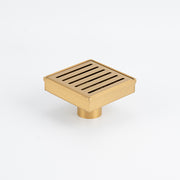 Square Slotted Floor Grate (Brushed Gold) 100mm x 100mm (38mm Outlet)