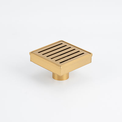 Radiant Square Slotted Floor Grate (Brushed Gold) 100mm x 100mm (38mm Outlet)