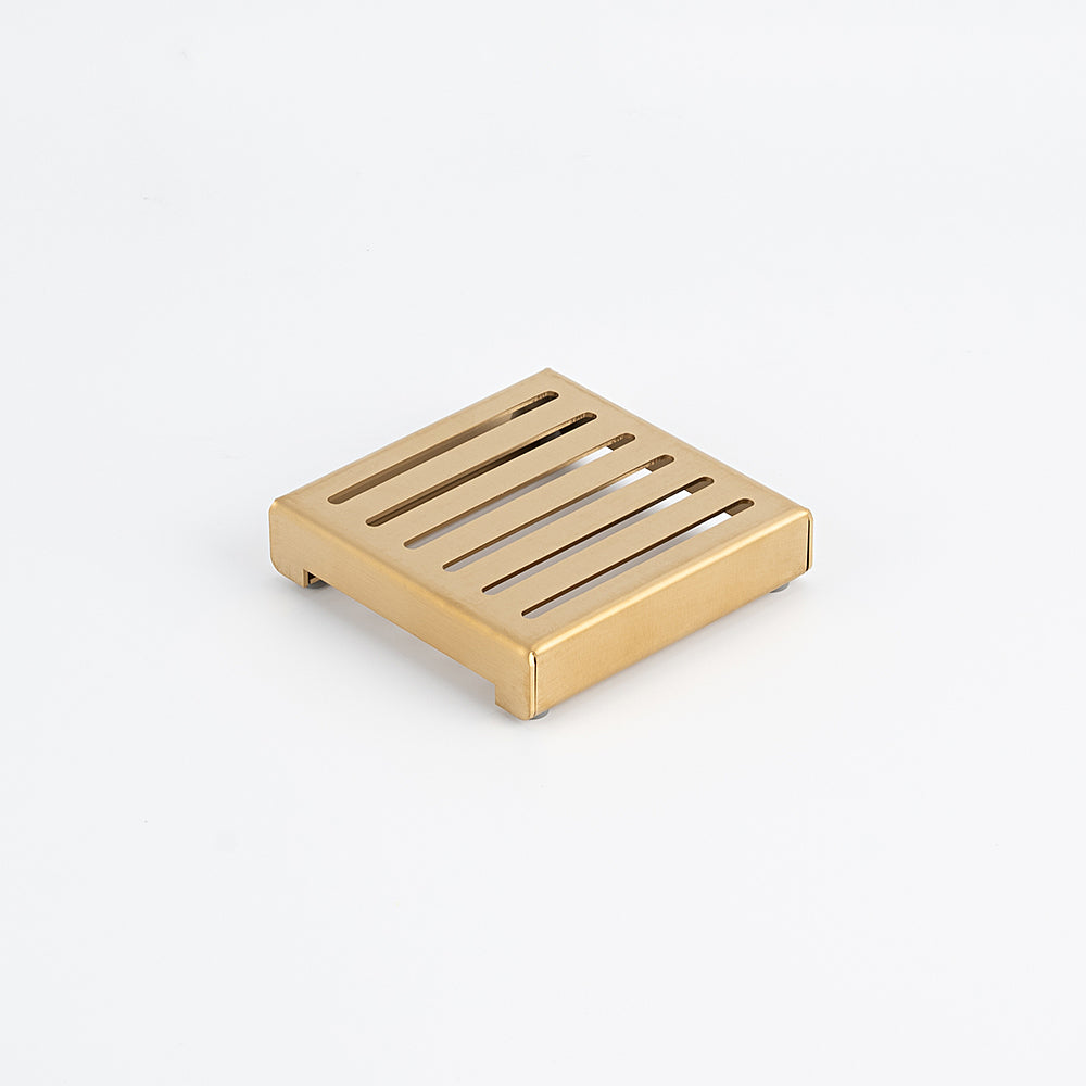Square Slotted Floor Waste LID ONLY (Brushed Gold) 100mm x 100mm