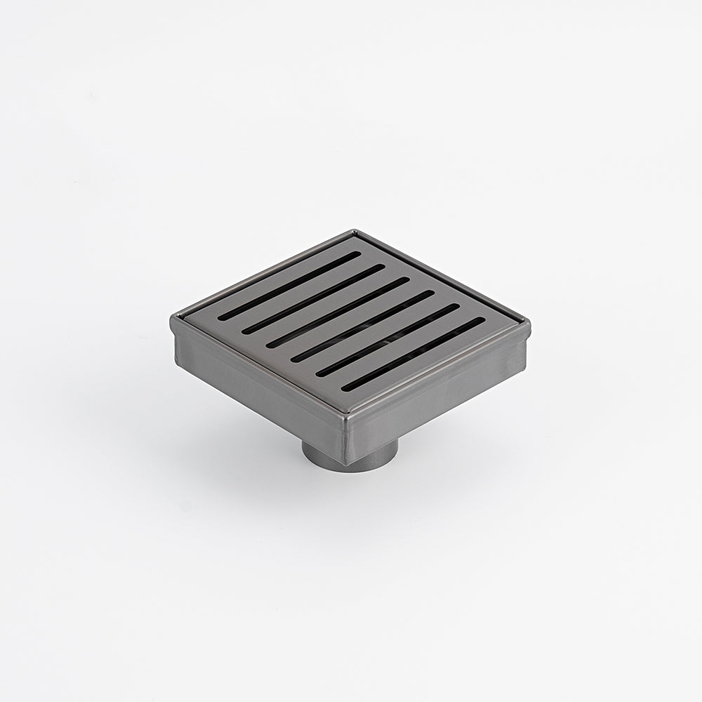 Square Slotted Floor Grate (Gun Metal Grey) 100mm x 100mm (38mm Outlet)