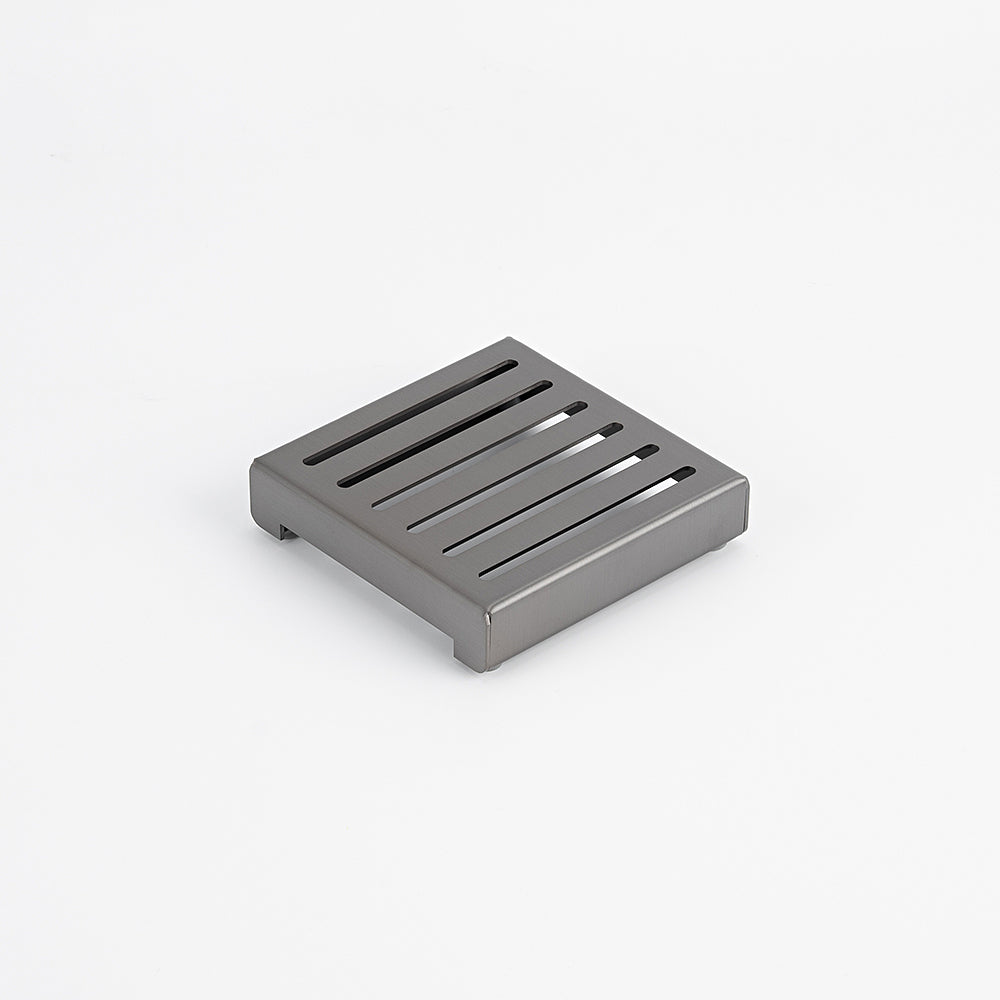 Square Slotted Floor Grate (Gun Metal Grey) 100mm x 100mm (38mm Outlet)