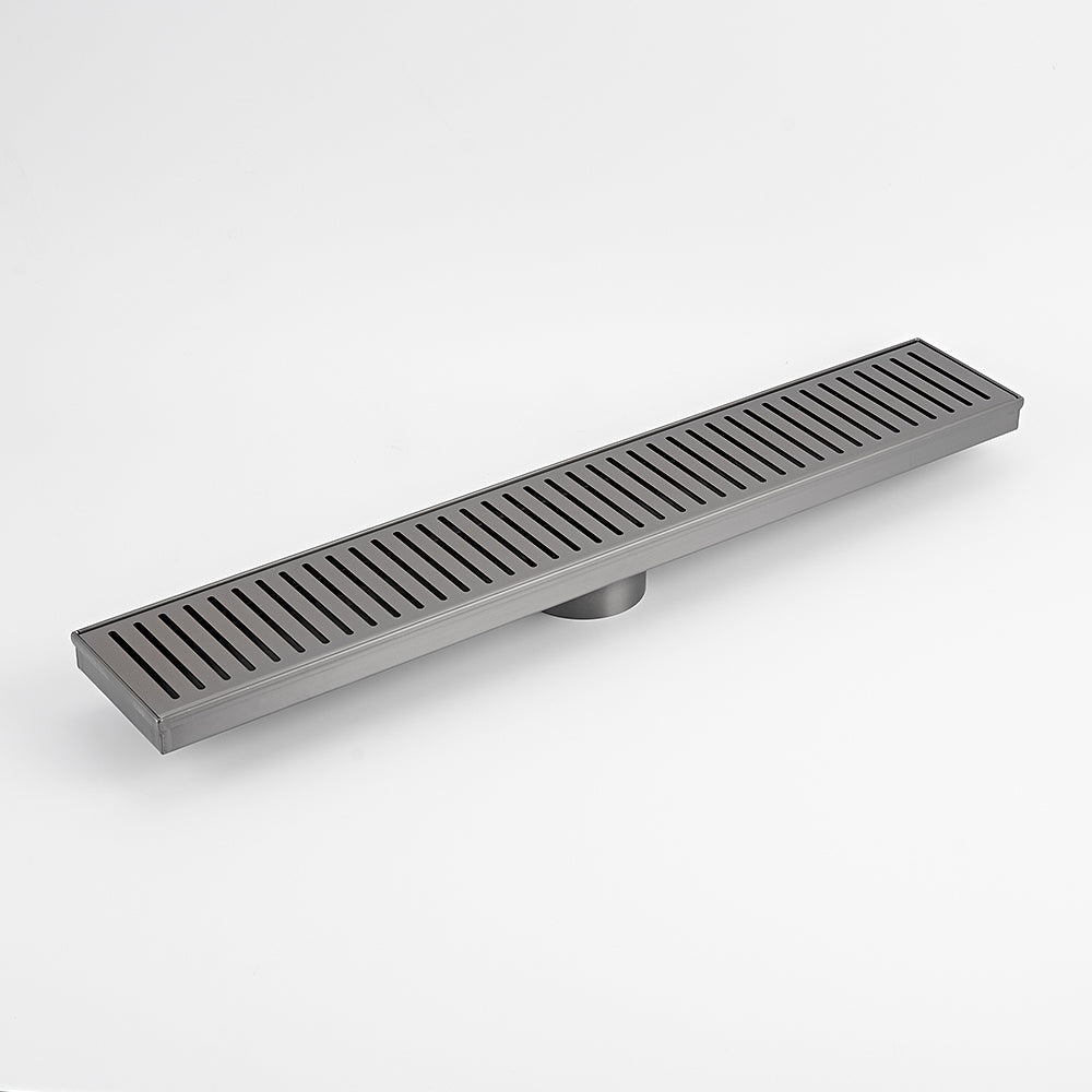 Linear Slotted Floor Grate (Gun Metal Grey) 100mm x 600mm (74mm Outlet)