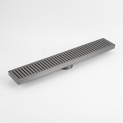 Radiant Linear Slotted Floor Grate (Gun Metal Grey) 100mm x 600mm (74mm Outlet)