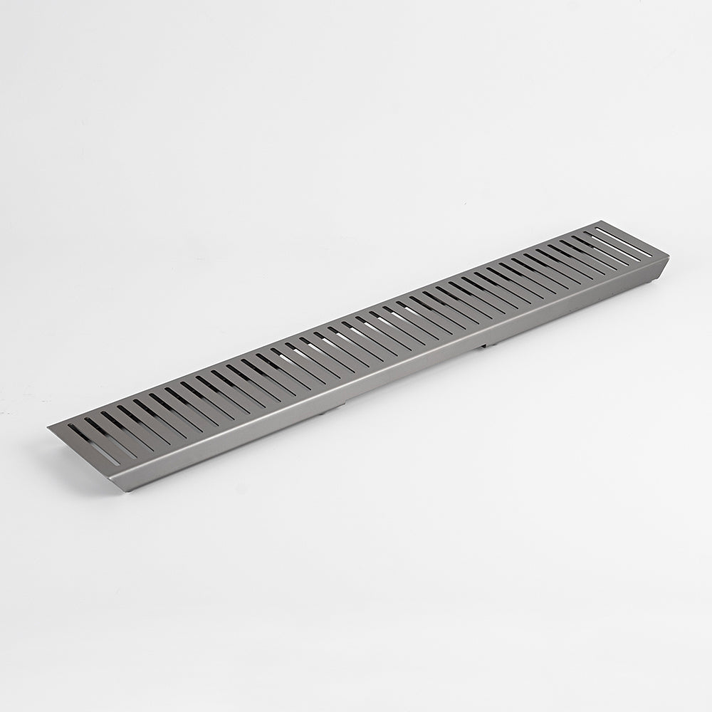Linear Slotted Floor Grate (Gun Metal Grey) 100mm x 600mm (74mm Outlet)