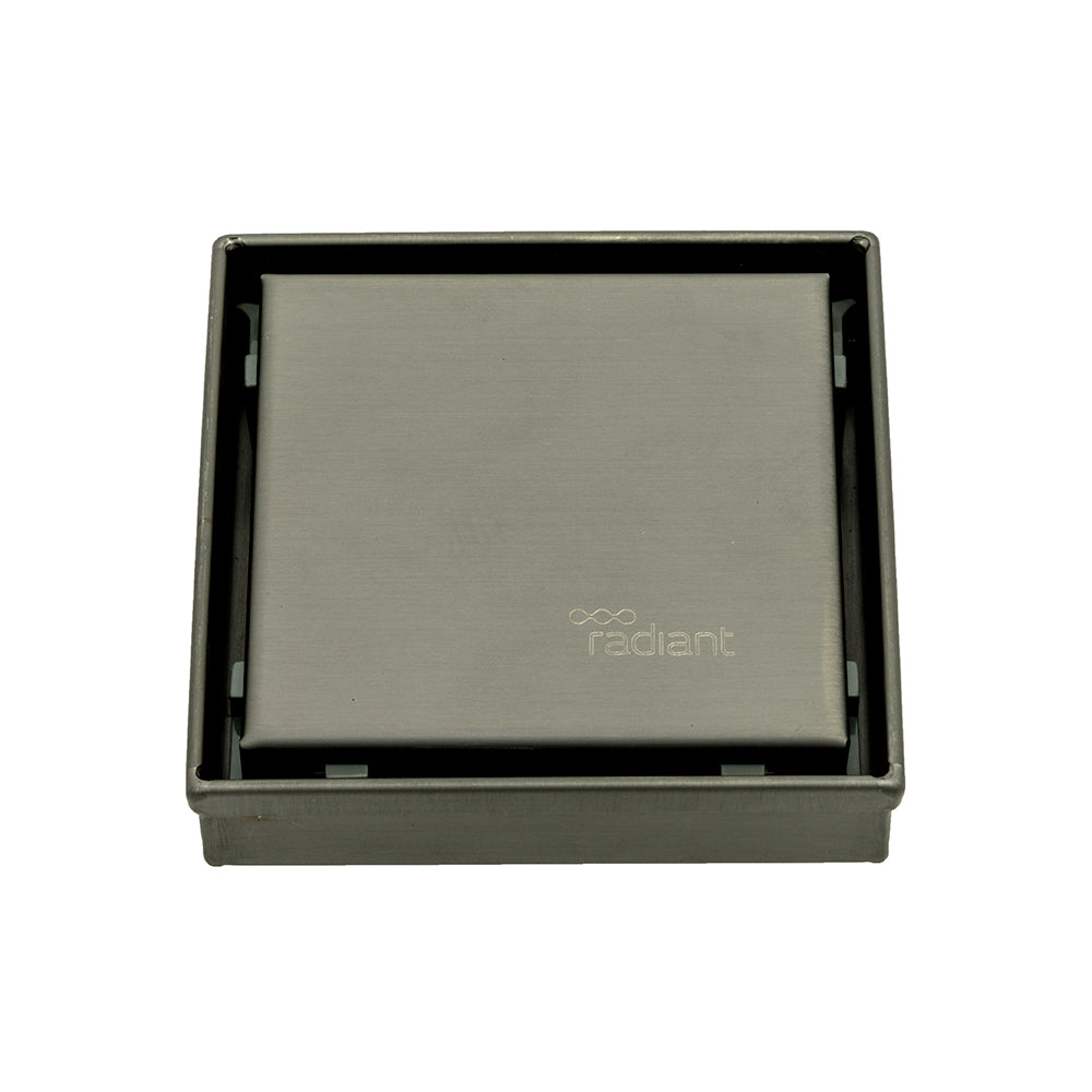 Square Tile Insert Floor Grate (Gun Metal Grey) 100mm x 100mm (38mm Outlet)
