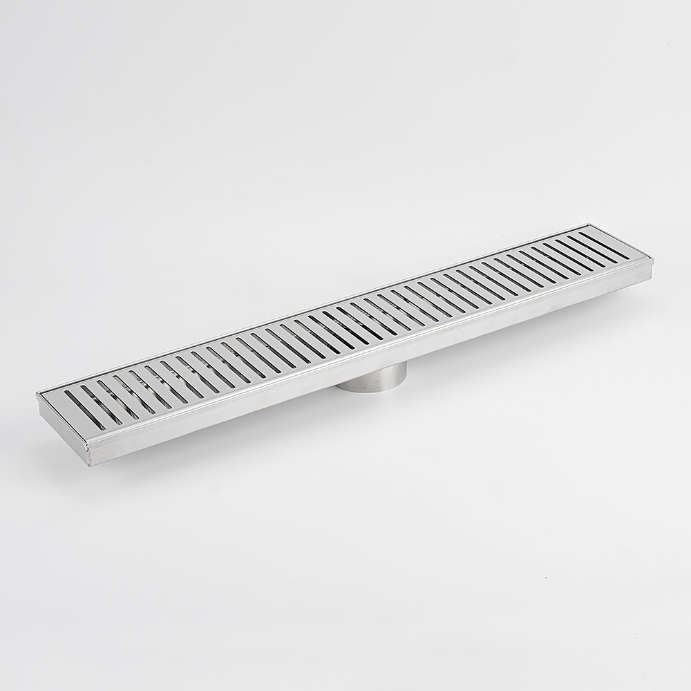 Linear Slotted Floor Grate (Brushed Satin) 100mm x 600mm (74mm Outlet)