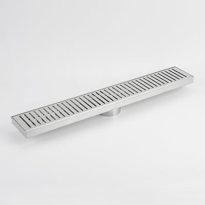 Radiant Linear Slotted Floor Grate (Brushed Satin) 100mm x 600mm (74mm Outlet)
