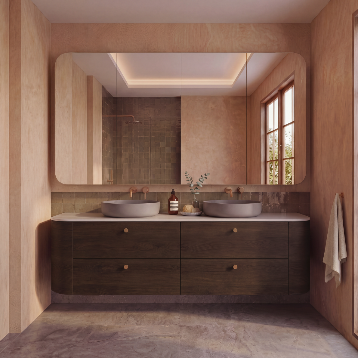 Fifth Avenue Hudson Curved Wall Hung Vanity