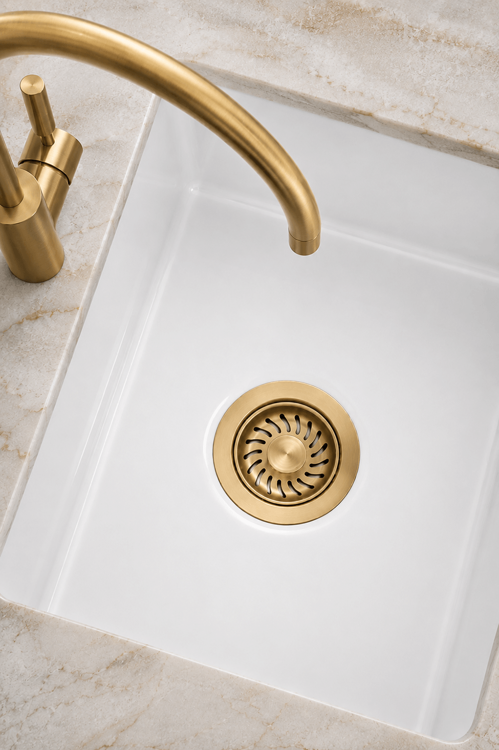 Turner Hastings 90 x 50mm Brushed Brass Basket Waste With Long Screw