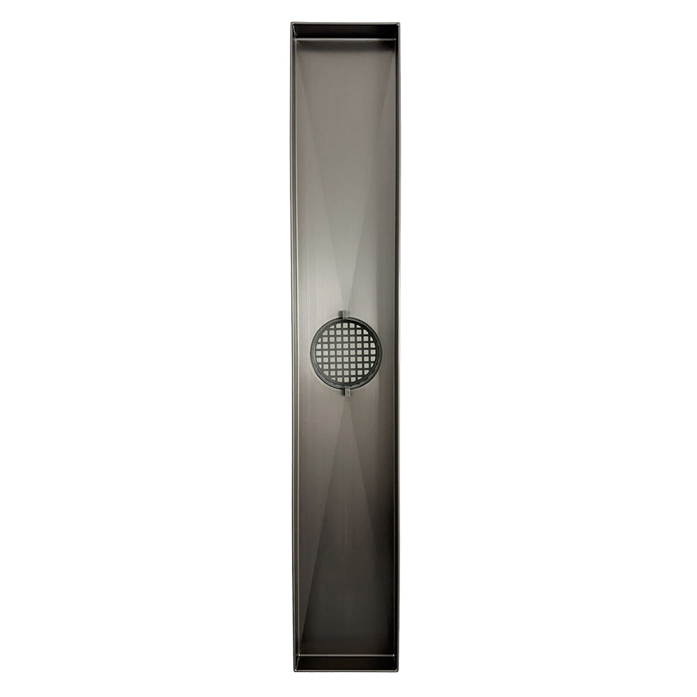 Linear Tile Insert Floor Grate (Brushed Satin) 100mm x 600mm (74mm Outlet)