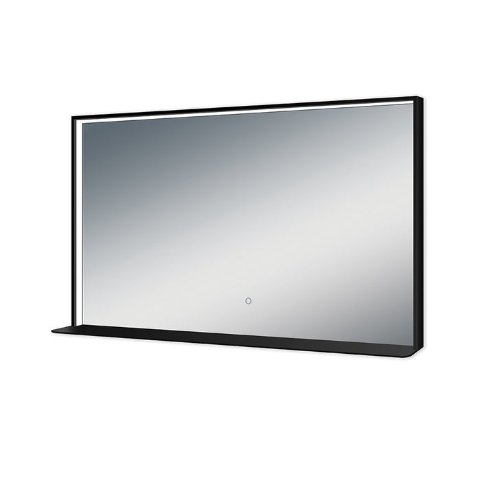 Kibo Mirror with Shelf - 1200 x 700 - matte black frame