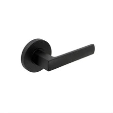 Lane Oxford Dummy Lever Door Handle Set On Round Rosette Matte Black
