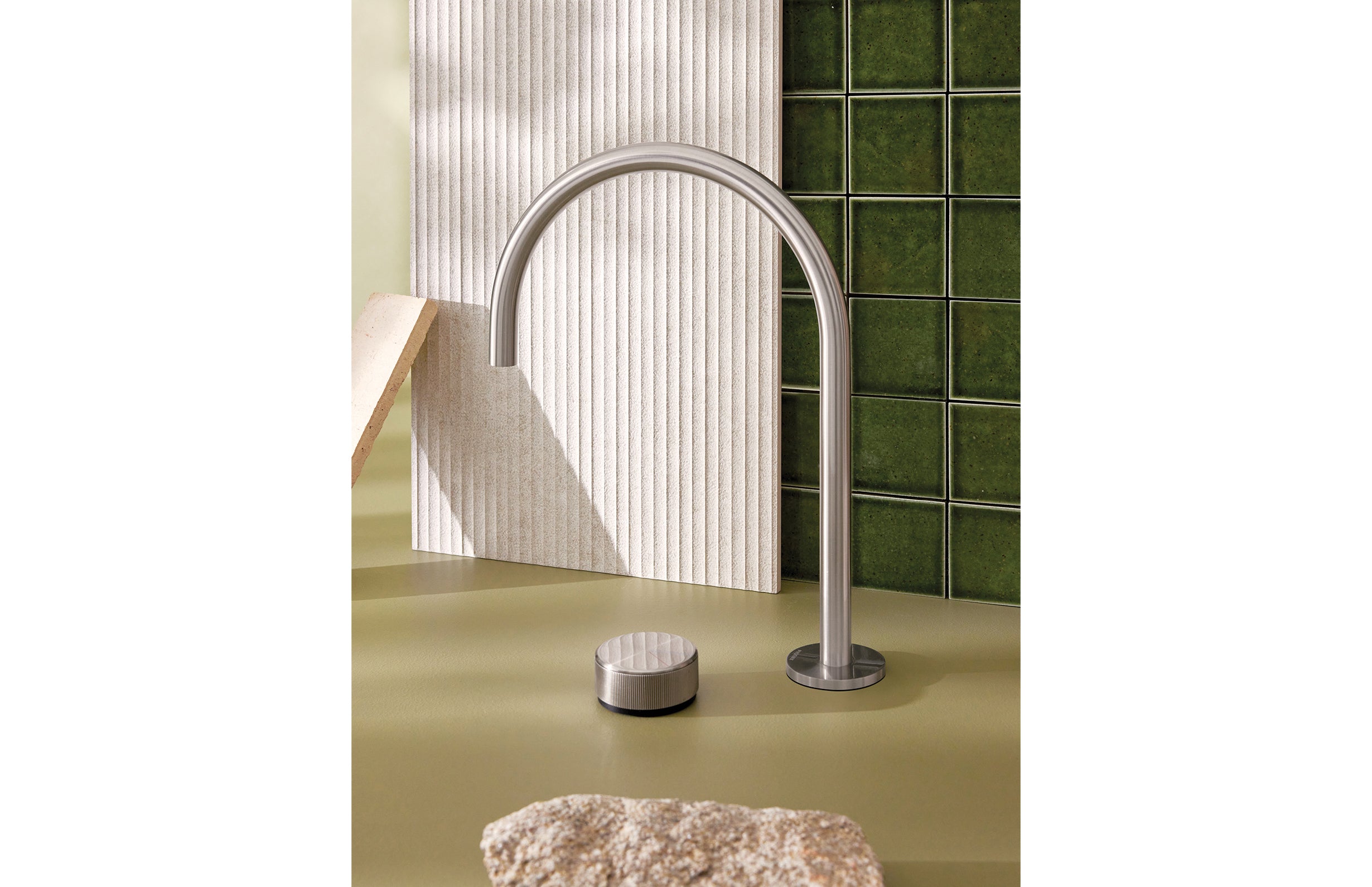 Phoenix Axia Hob Sink Mixer Set 220mm Gooseneck - Lead Free Brushed Nickel