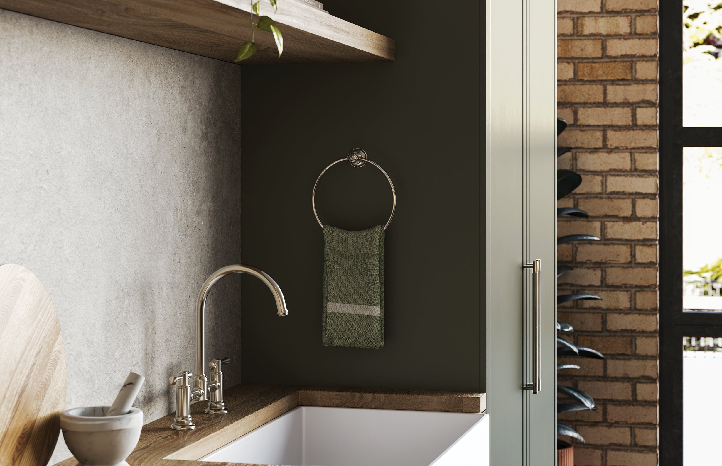 Cromford Hand Towel Holder Brushed Nickel