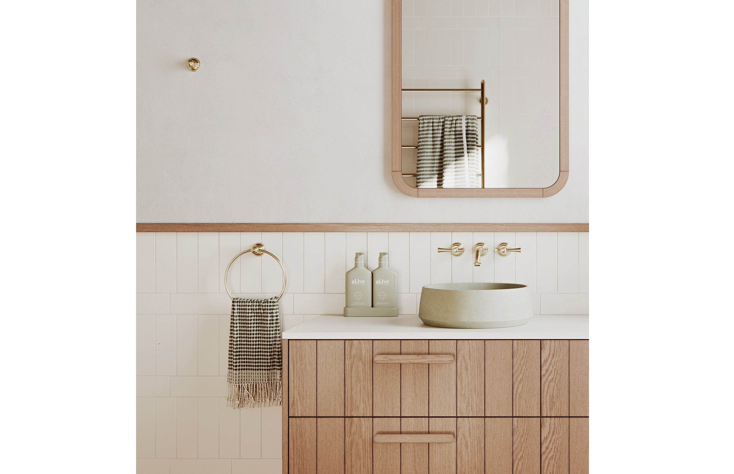 Cromford Hand Towel Holder Brushed Gold