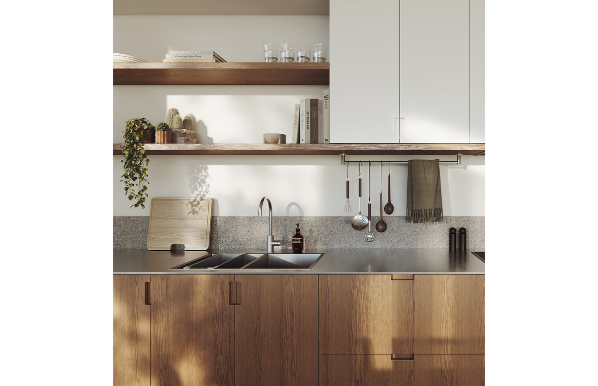 Vivid Slimline SS 316 Sink Mixer 200mm Gooseneck – Lead Free - Stainless Steel