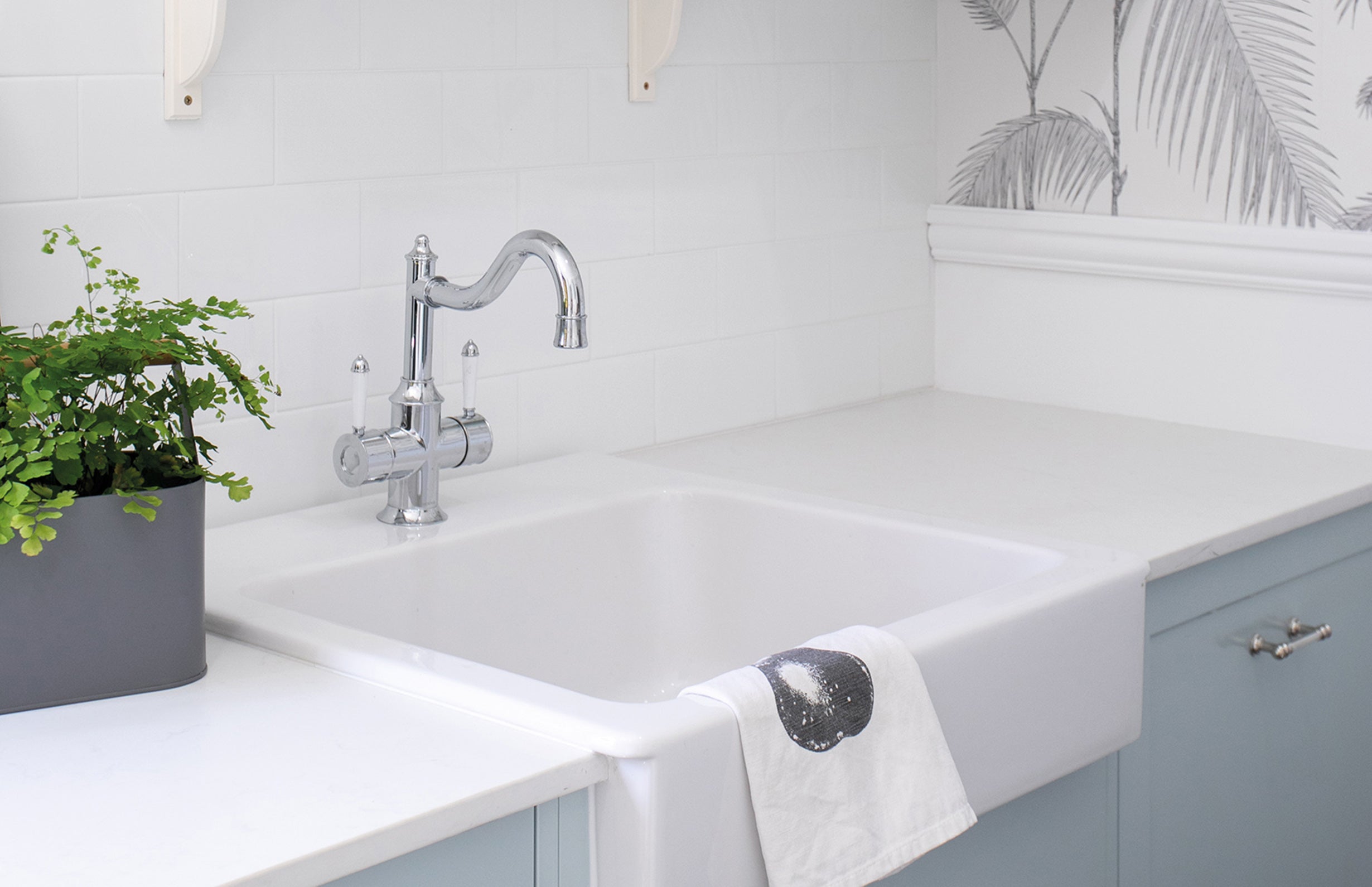 Nostalgia Twin Handle Sink Mixer 230mm Shepherds Crook