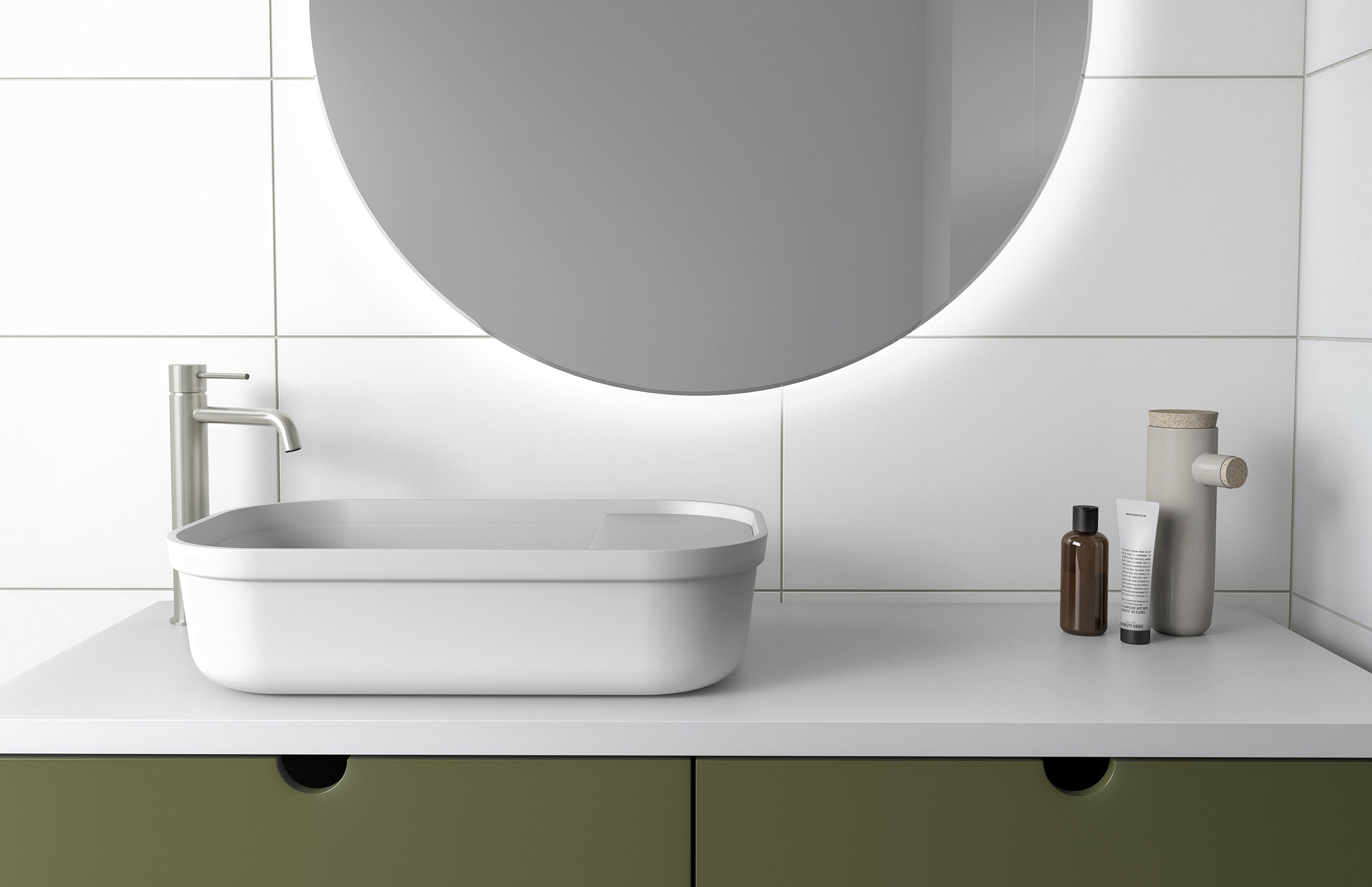 Vivid Slimline Vessel Mixer Curved Outlet