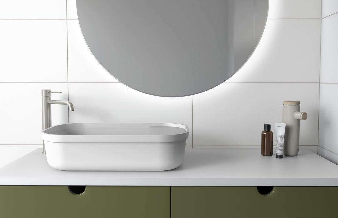 Vivid Slimline Vessel Mixer Curved Outlet