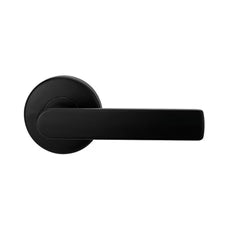 Lockwood Element L3 Velocity Passage Lever Door Handle Set Large Round Rose Matte Black