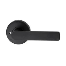 Lockwood Element L3 Velocity Privacy Lever Door Handle Set Large Round Rose Matte Black