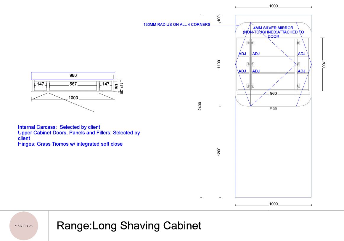 Vanity Co Long Shaving Cabinet
