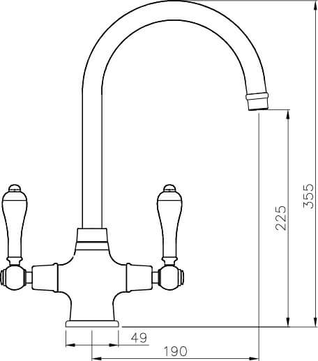 Turner Hastings Ludlow Double Mixer Tap English Bronze