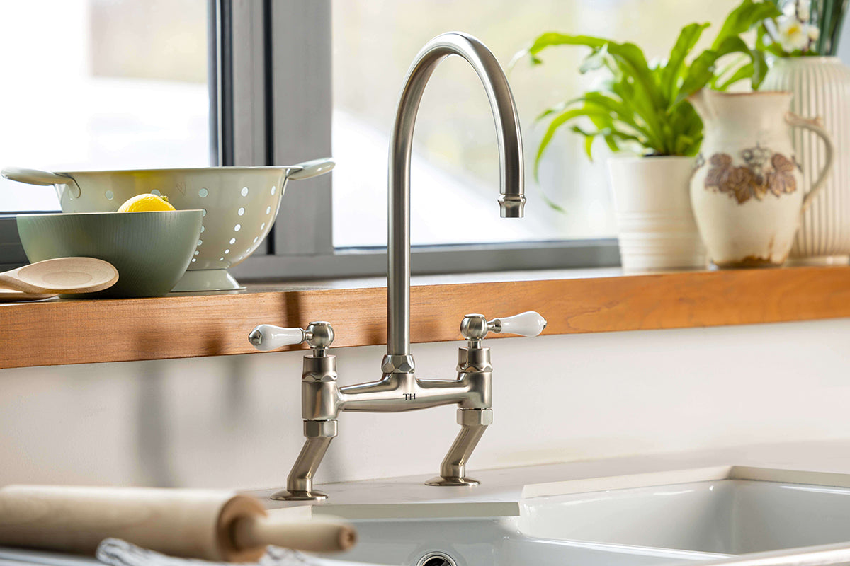 Ludlow Bridge Mixer Tap - Brushed Nickel