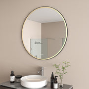 Radiant Aura Round Matte Black LED Mirror 995mm