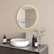 Radiant Aura Light Gold Round LED Mirror 795mm