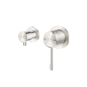 Bella Vista Mica Fluted Shower Mixer Diverter - Sideways - Brushed Nickel