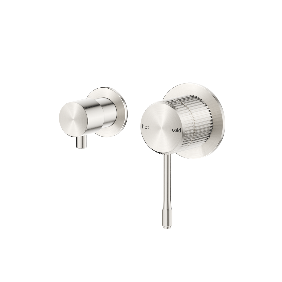 Bella Vista Mica Fluted Shower Mixer Diverter - Sideways - Brushed Nickel
