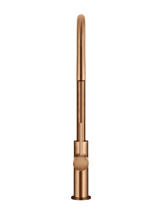 Meir Round Piccola Pull Out Kitchen Mixer Tap Lustre Bronze